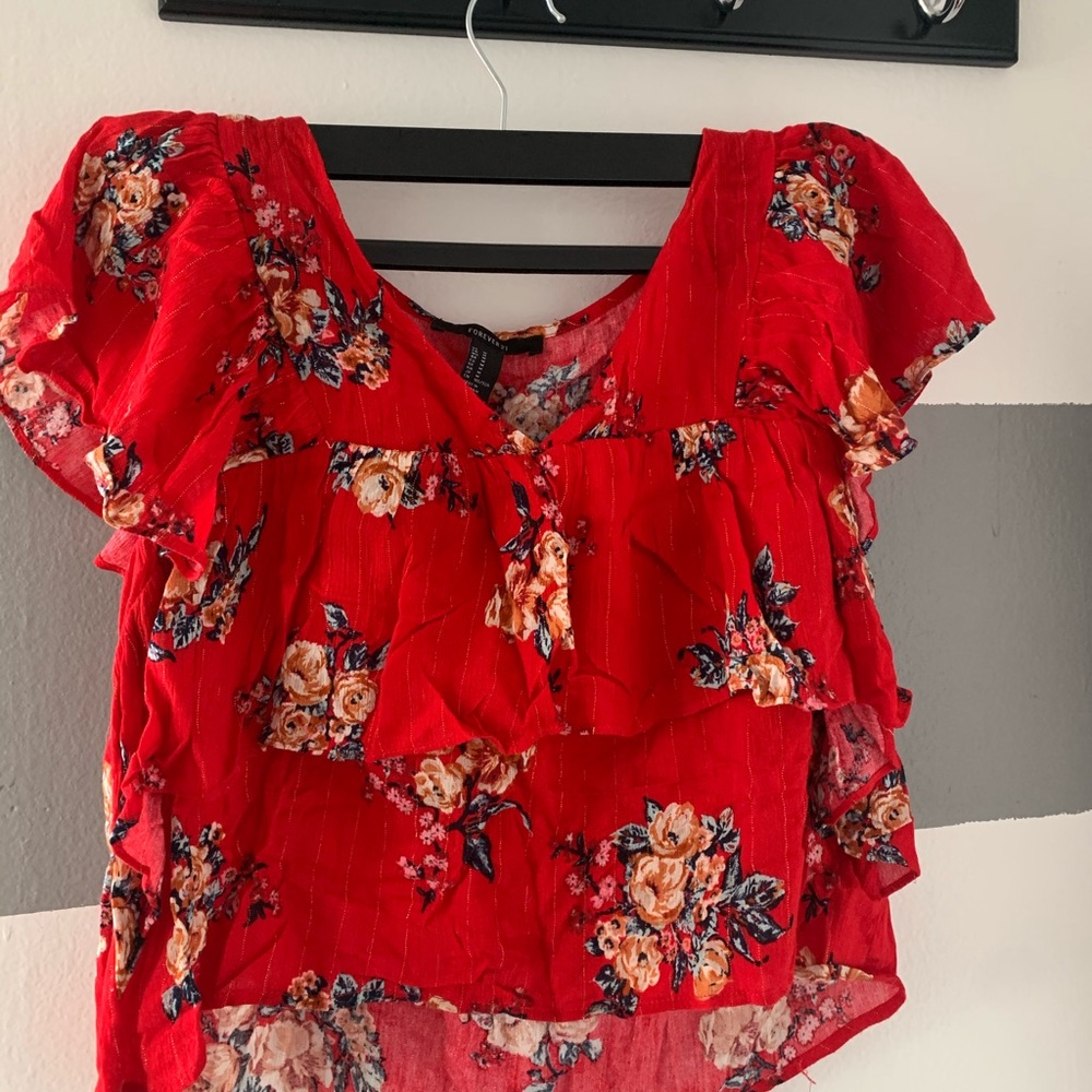 Floral V neck blouse